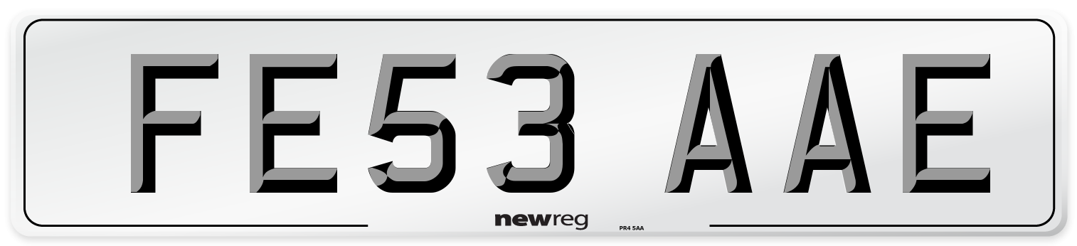 FE53 AAE Number Plate from New Reg